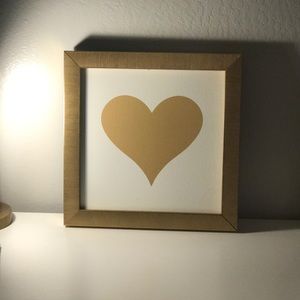 💛 Gold Canvas Framed Heart Picture 💛