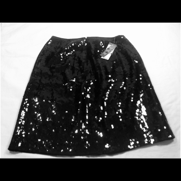 NWT Size 12P INC Black Sequin Skirt - Picture 2 of 6