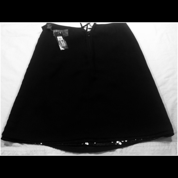 NWT Size 12P INC Black Sequin Skirt - Picture 3 of 6