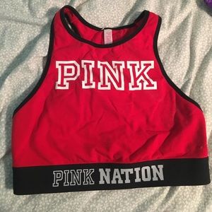 pink sports bra
