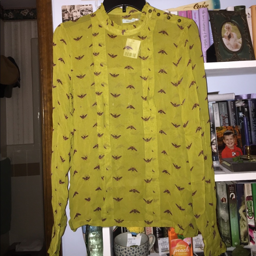 Moth Mustard Button Down Blouse.