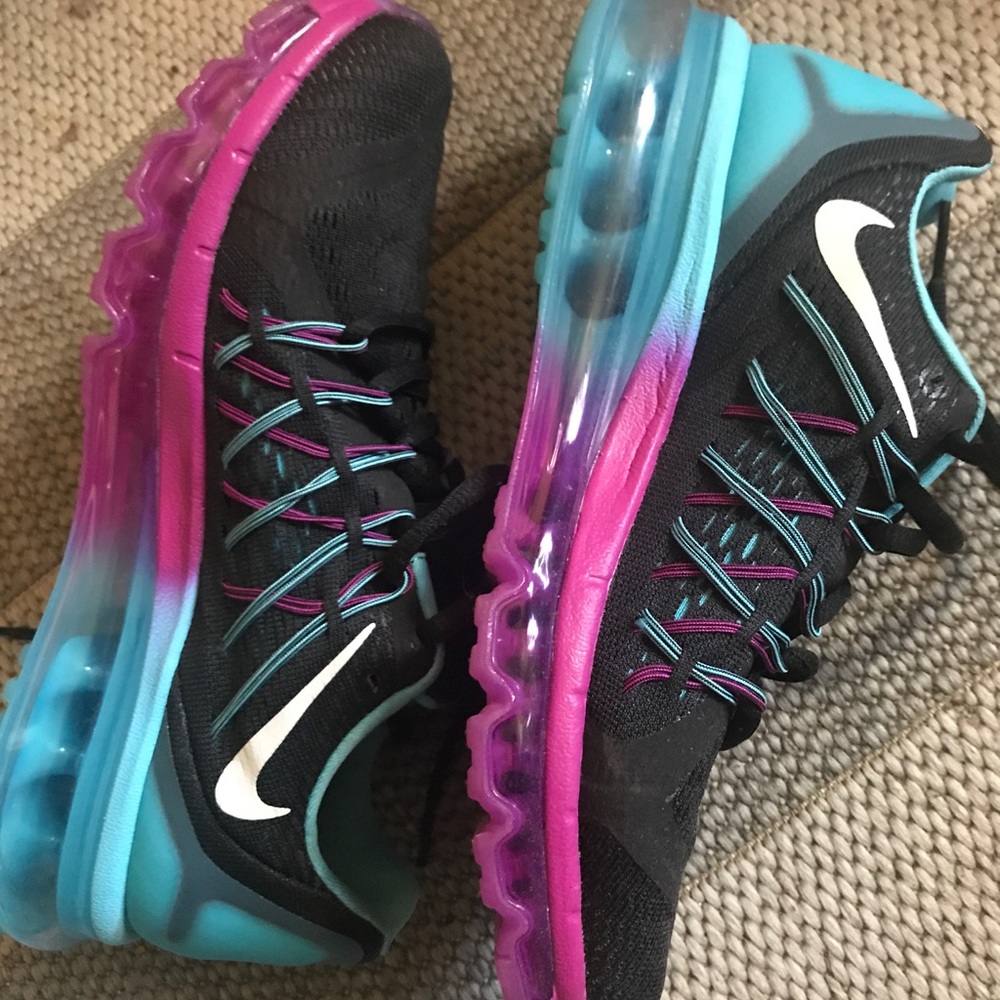 Nike AirMax Sz 7 Black Pink Blue