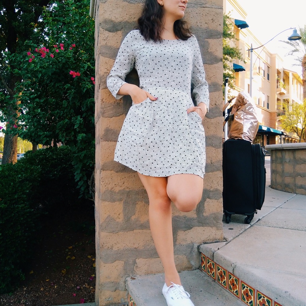 White & Black Dot Dress