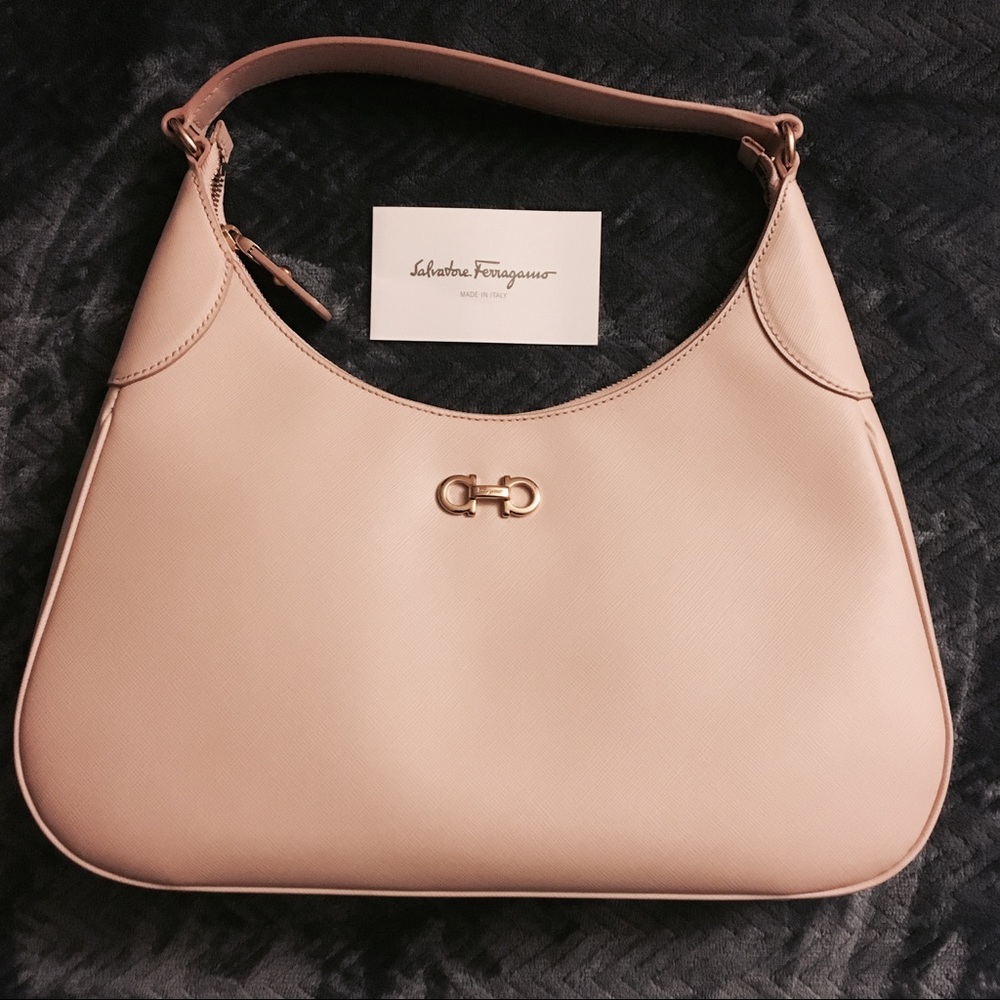 Salvatore Ferragamo Pebbled Leather Romana Bag
