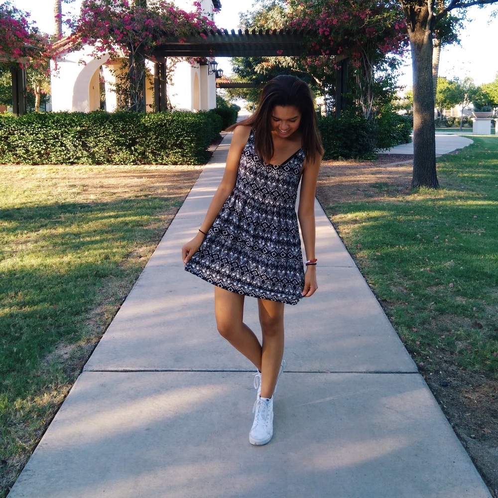 Black and White Tribal Print Dress