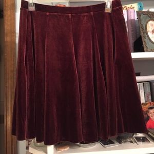 Red Velvet Skater Skirt