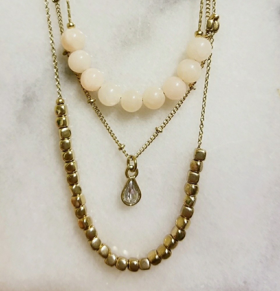 3 TIER GOLD  TONE NECKLACE