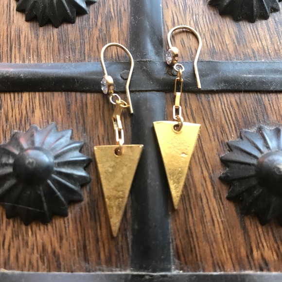 For Love and Lemons Jewelry - Vanessa Mooney Gold Point & CZ Drop Earrings