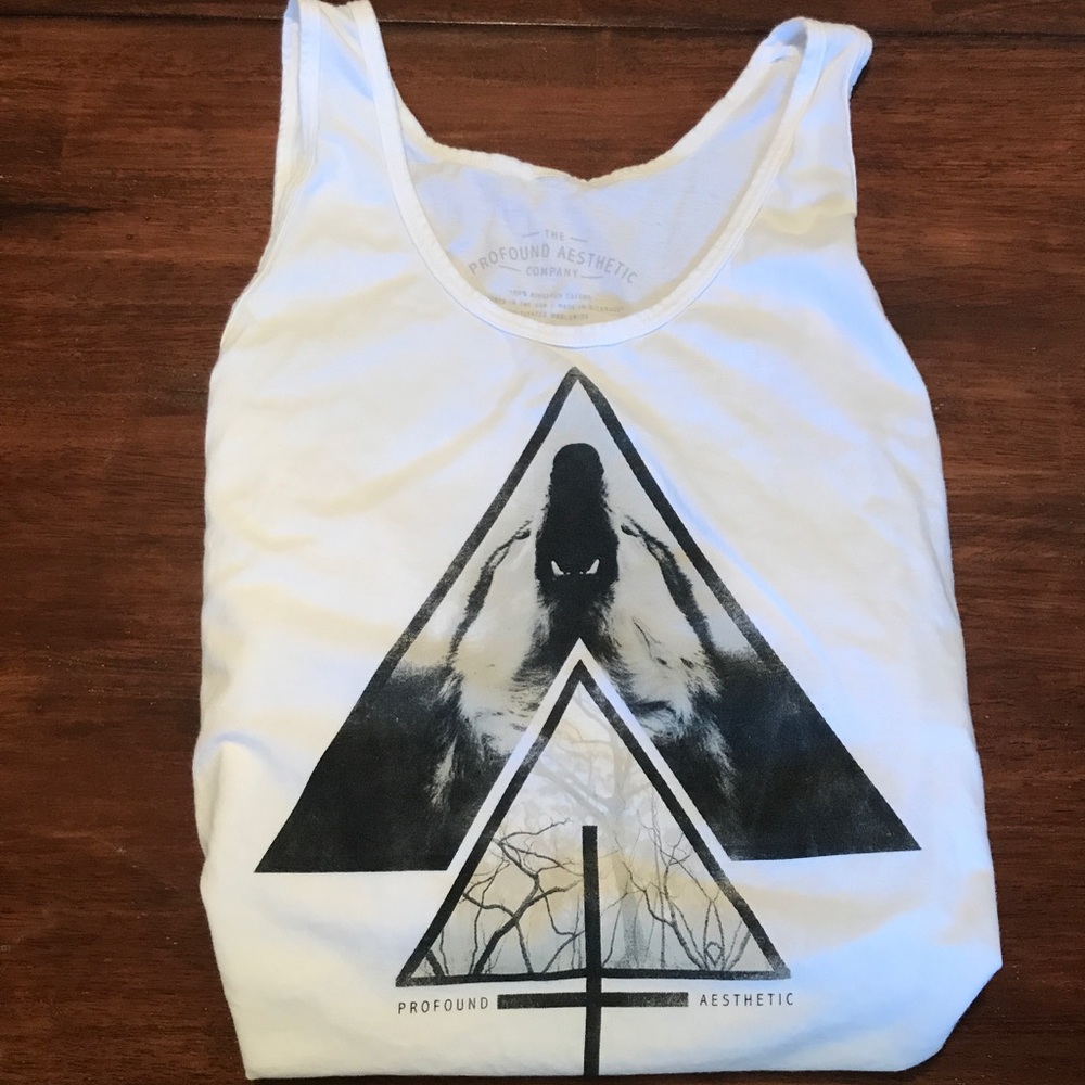 "Profound" white tank top