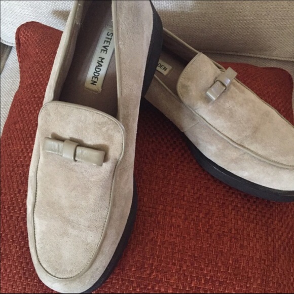 Steve Madden Taupe Suede Loafers - Picture 1 of 4