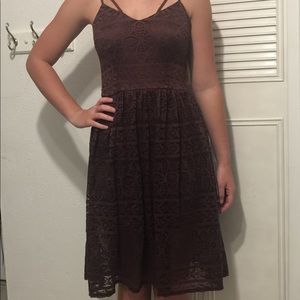 Dark purple lace dress