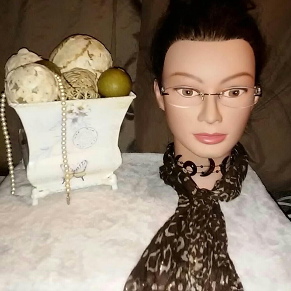 RIMLESS SPRING HINGE BLACK LACE READING GLASSES