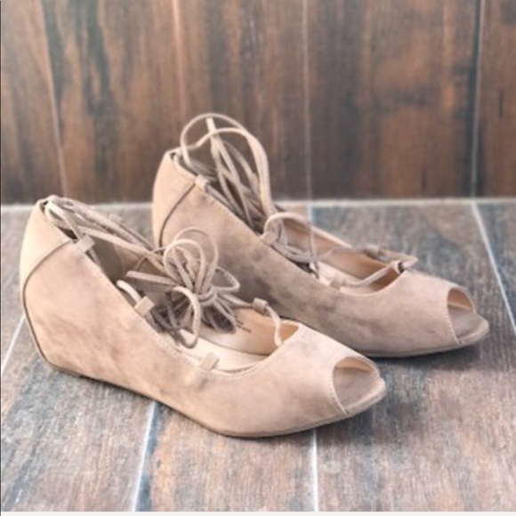 Gladiator Leg Wrap Lace Up Hidden Demi Wedge - Picture 7 of 7