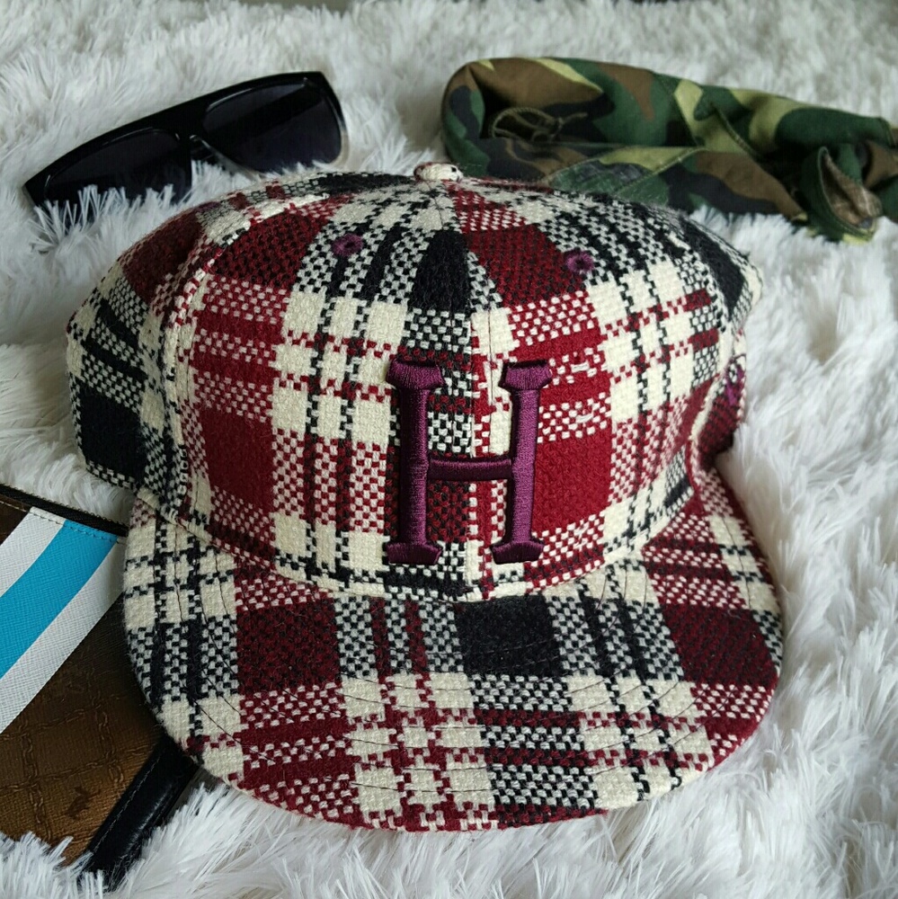 💗 HOT DROP! HUF wool plaid new era fitted hat