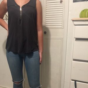 Dark grey sleeveless blouse