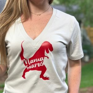 Mamasaurus Deep V-neck Tee