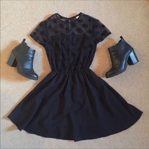 H&M black polka dot dress