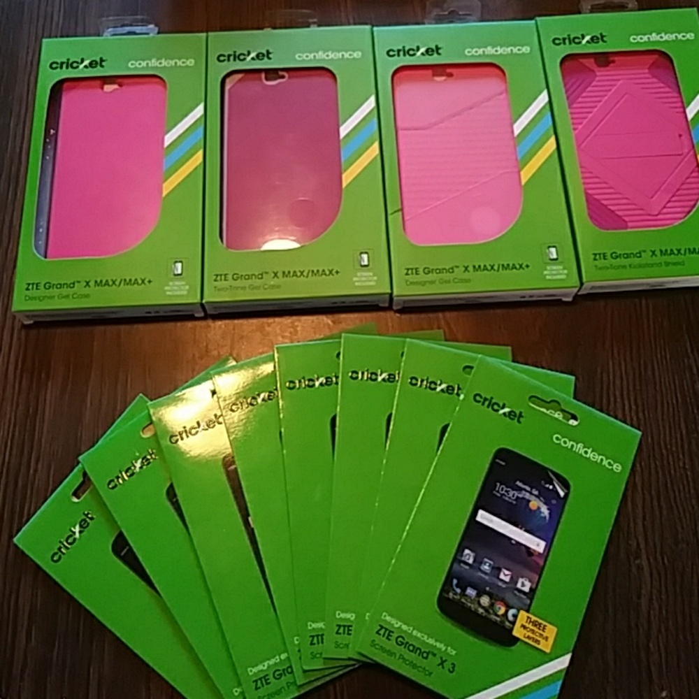 4 Pink ZTE Grand X Max/Max+ Cases/8 Screen Prot.