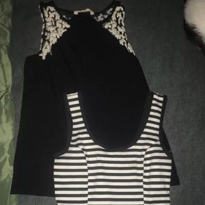 Black tank white lace