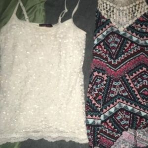 Off white lace tank top