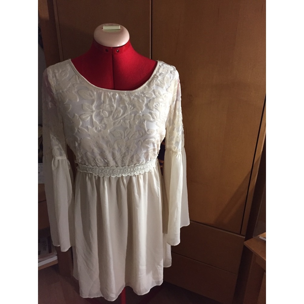 Cream soft vintage inspired dress