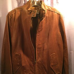 Leather gap jacket
