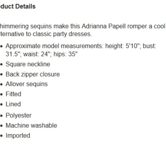 ** SOLD ** Special occasion party sequined Romper- NWT SZ 10 - Picture 3 of 4