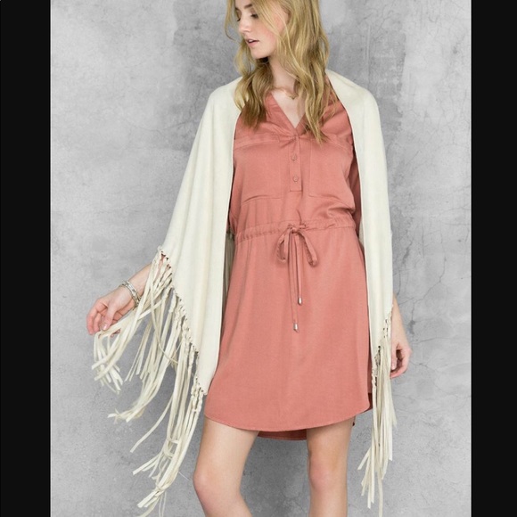 Francesca's Collections Accessories - NWT Francesca's Jamila Faux Suede Fringe Wrap