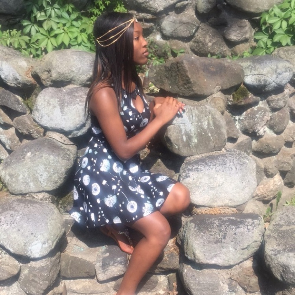 Black summer skater dress
