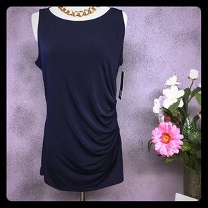 Jones New York Navy Tank Top w/zipper detail