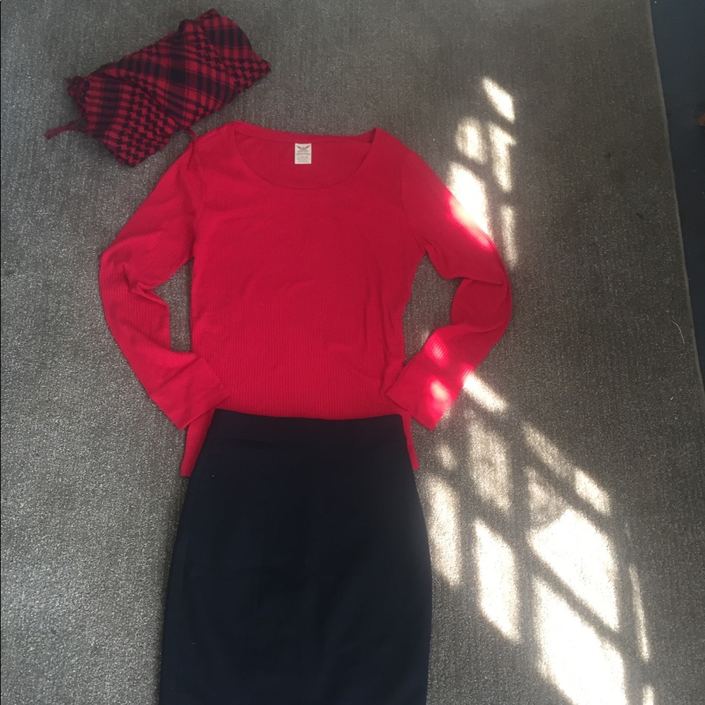 Red long sleeve shirt