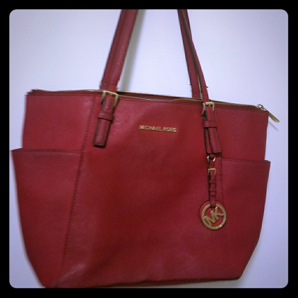 Michael Kors Red Jet Set Tote