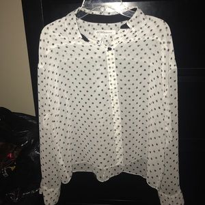 White long sleeve && collar shirt