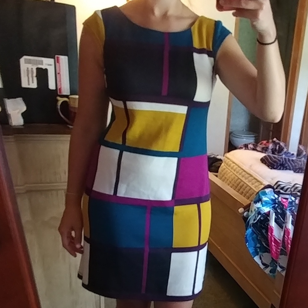 Color block mini dress