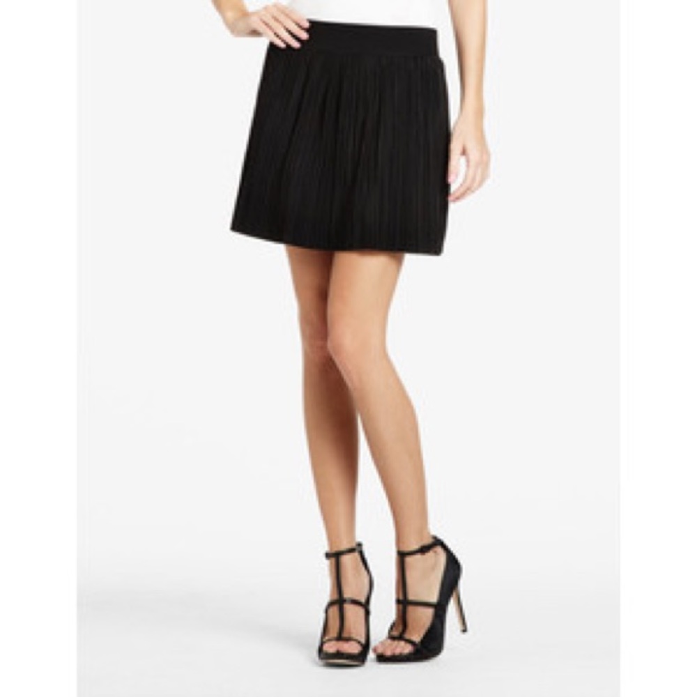 BCBG Maxazria Kaysa Black Pleated Skirt