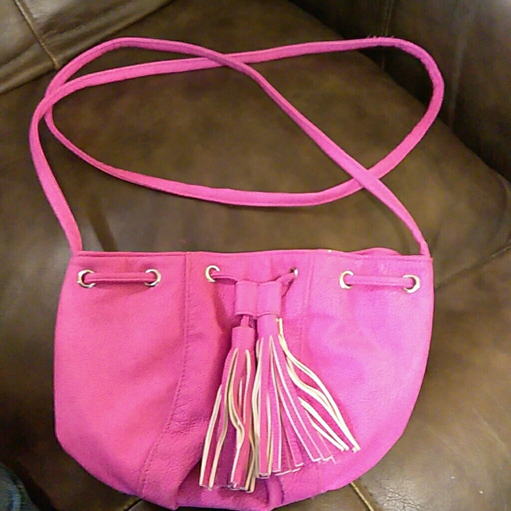 Pink drawstring purse