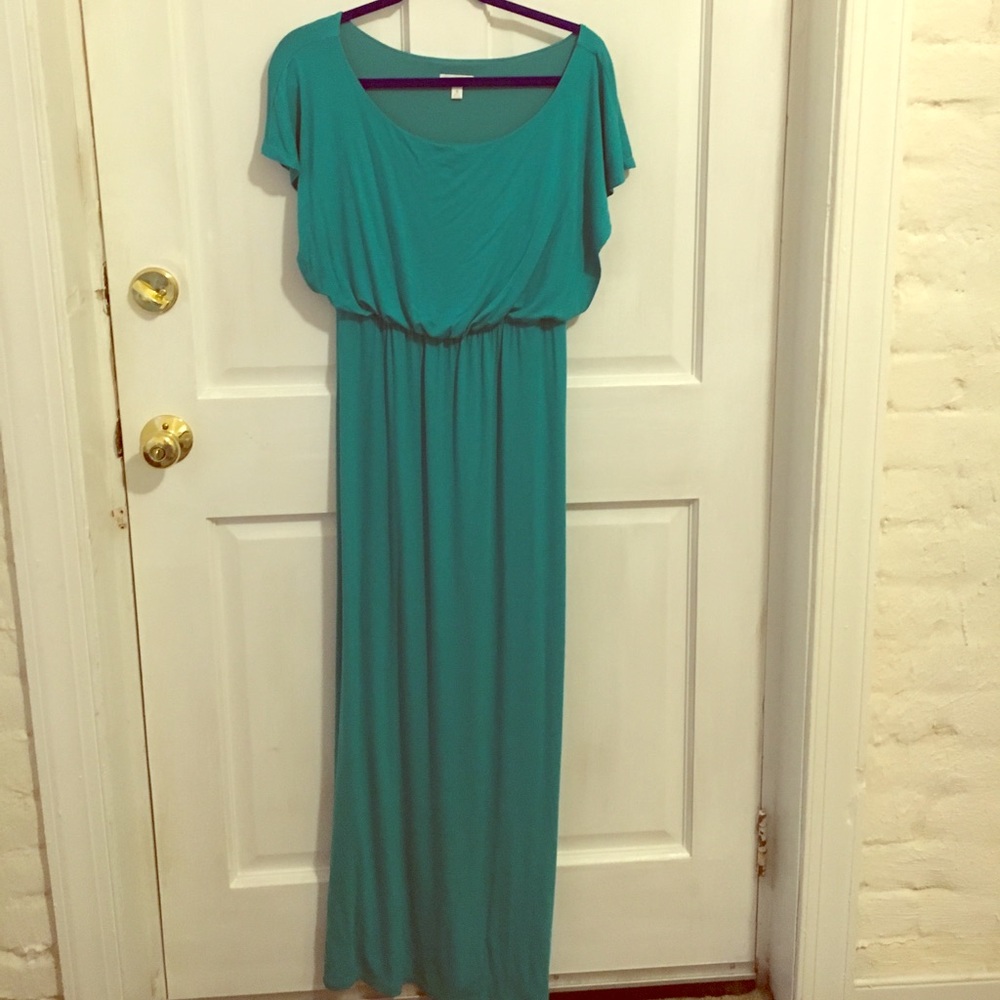 Teal Jersey Maxi Dress