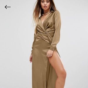 PrettyLittleThing Wrap Maxi Dress