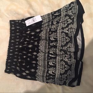 LA Hearts Cinched Waist Tribal Print Skirt