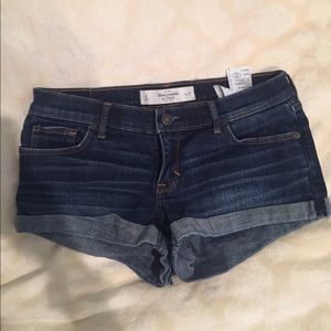 Abercrombie & Fitch Basic Dark Wash Jean Shorts