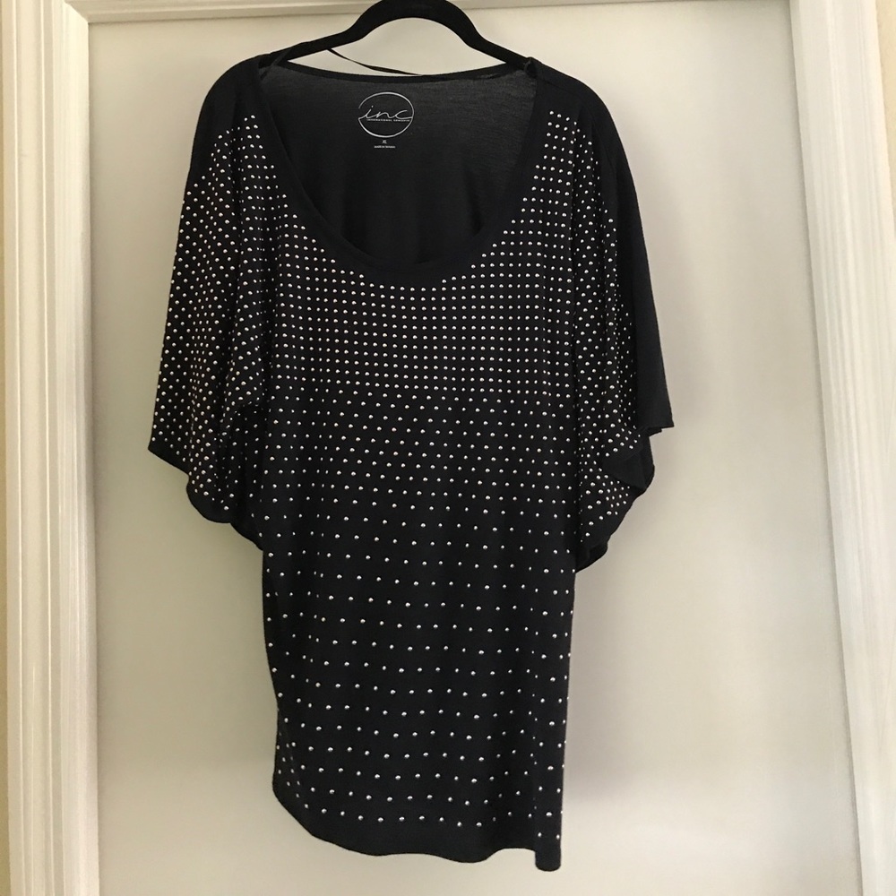Authentic INC. Black top w/ gold studs.