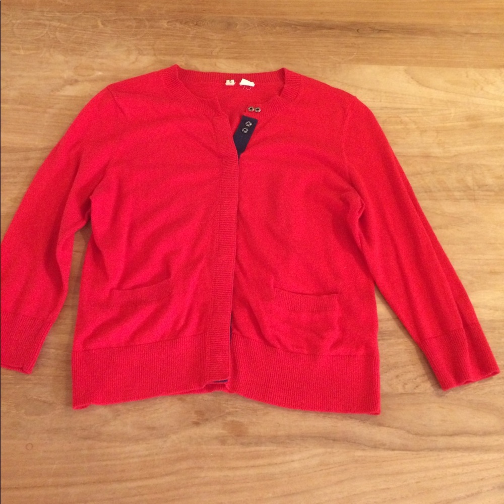 Moth Red 3/4 sleeve cardigan