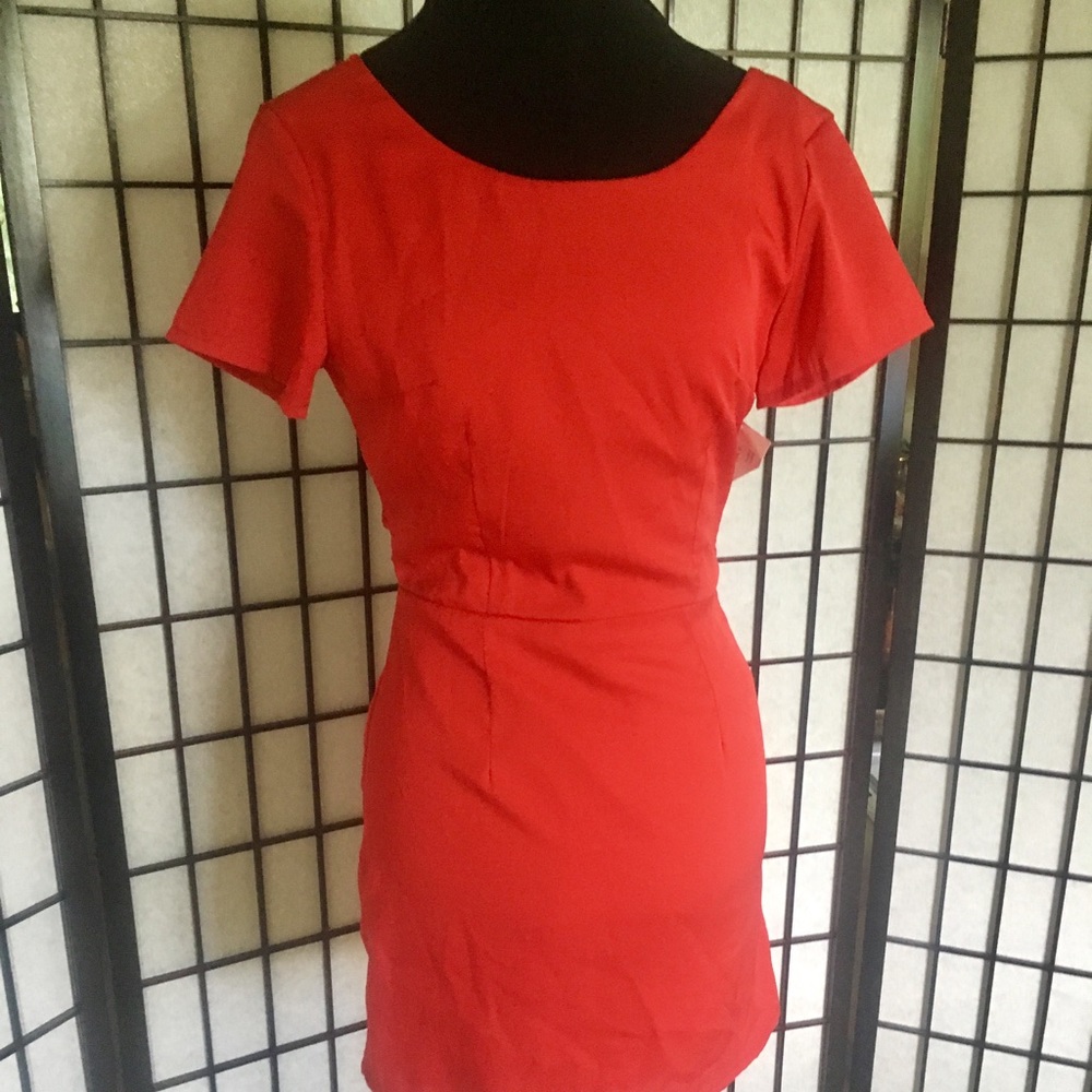 Red back dress