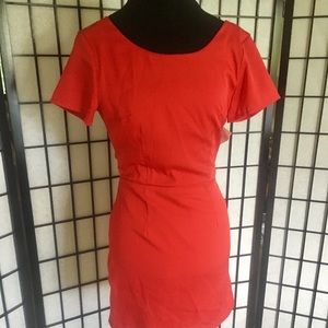 Red back dress