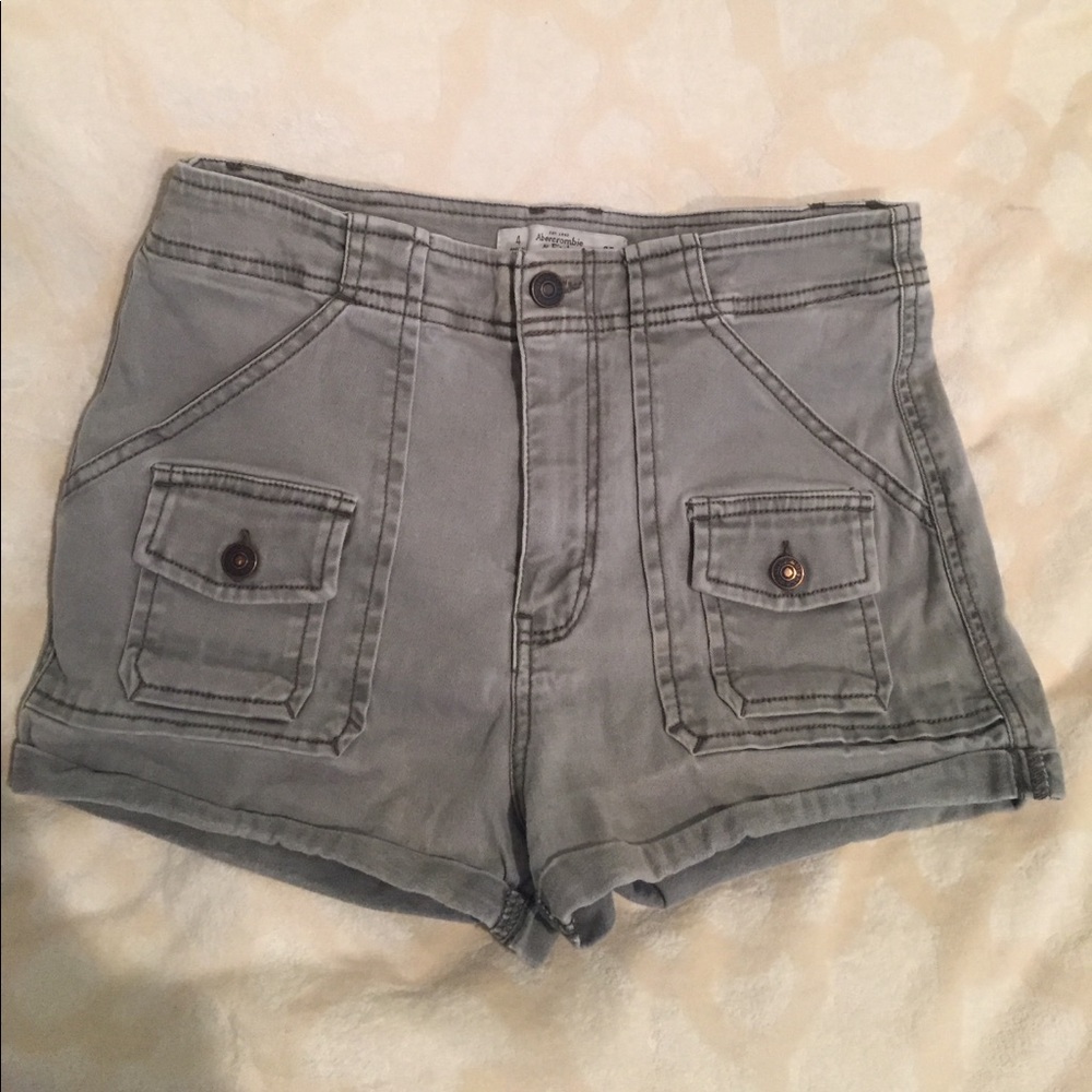 Abercrombie High Waisted Military green Shorts