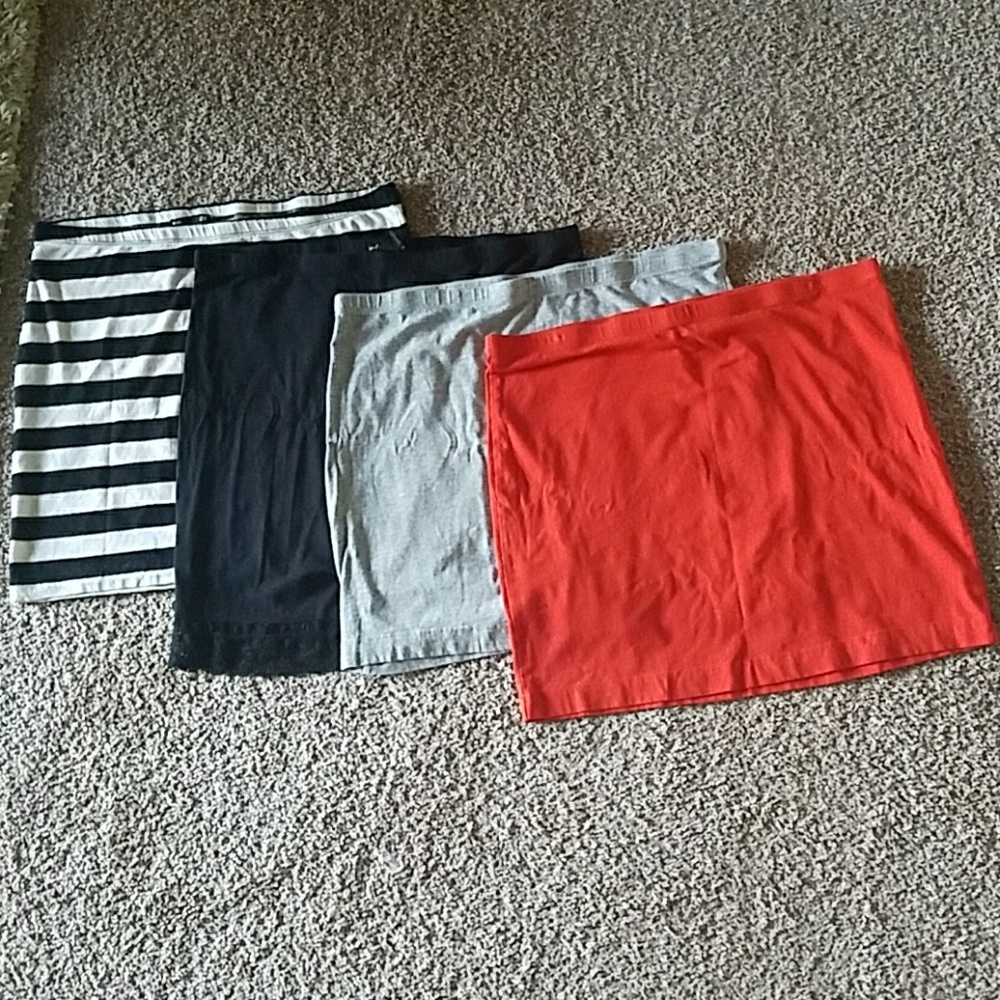 Four H&M elastic waist pencil skirts