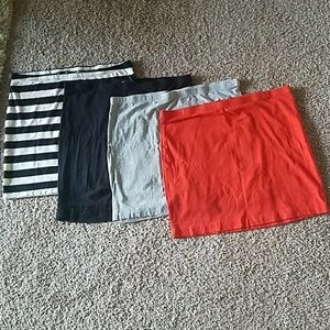 Four H&M elastic waist pencil skirts