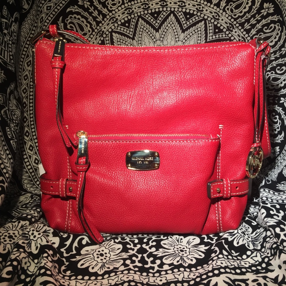 NWT!! Red Michael Kors Leather Shoulder Handbang