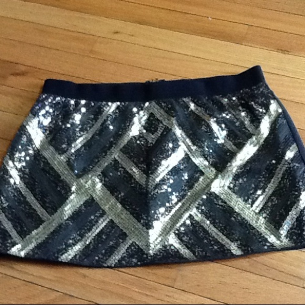 Black sequin mini skirt