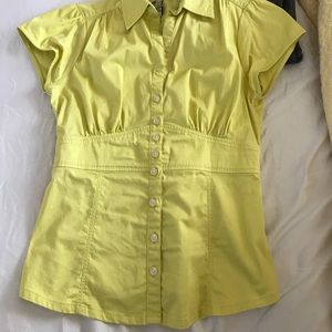 Chartreuse Banana Republic button up shirt